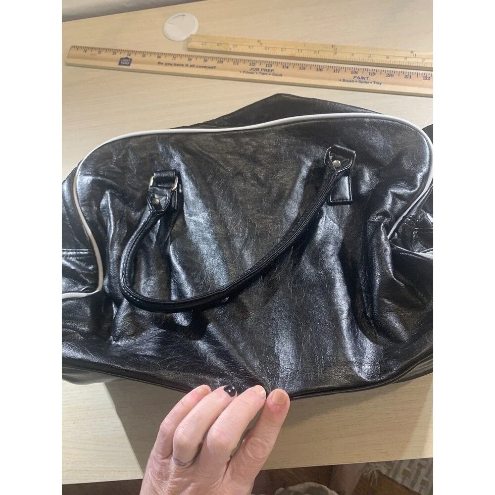 Satchels new york Waste Management Black & White Logo Duffle Bag